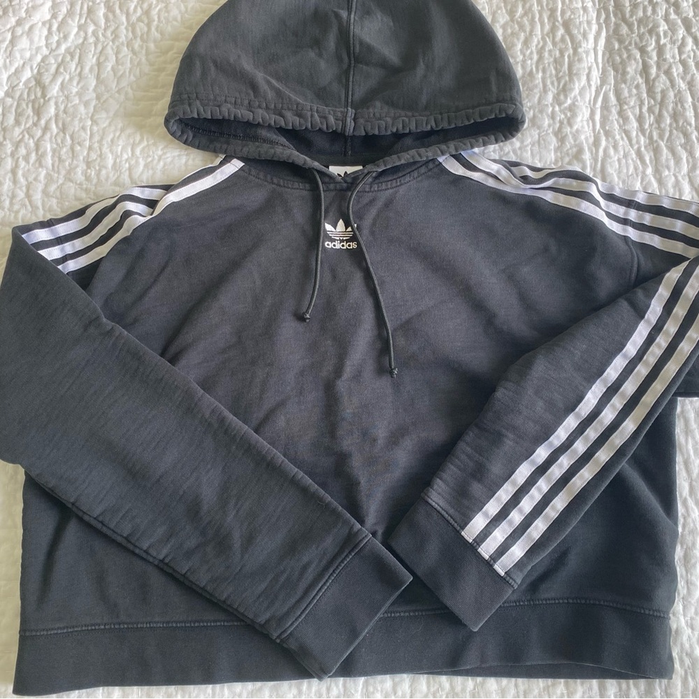 Adidas Black Sweater with Signature Stripes